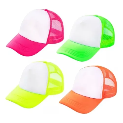 Gorra Trucker Fluo  Pack X 10 Uni Cotillón Apto Sublimación
