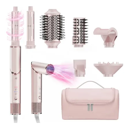 Secadora de Cabello Hovita Estilo Flexible Profesional Iónica 7 en 1 Rosa