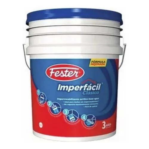 Cubeta Impermeabilizante Rojo Fester 19lt Imperfacil 3 Años