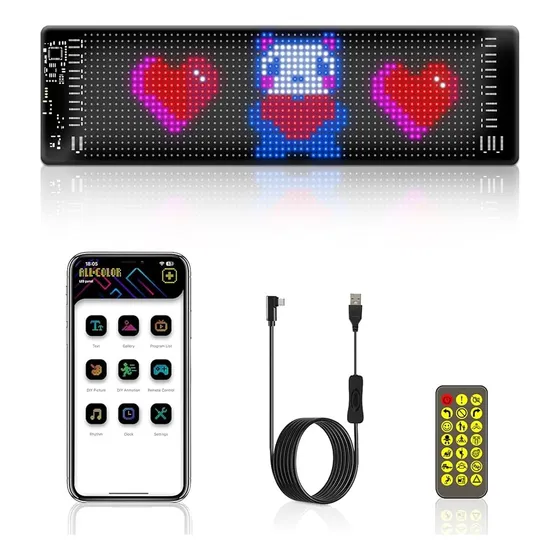 Pantalla Flexible Ip65 16 X 64 Led 32 X 9 Cm Rgb