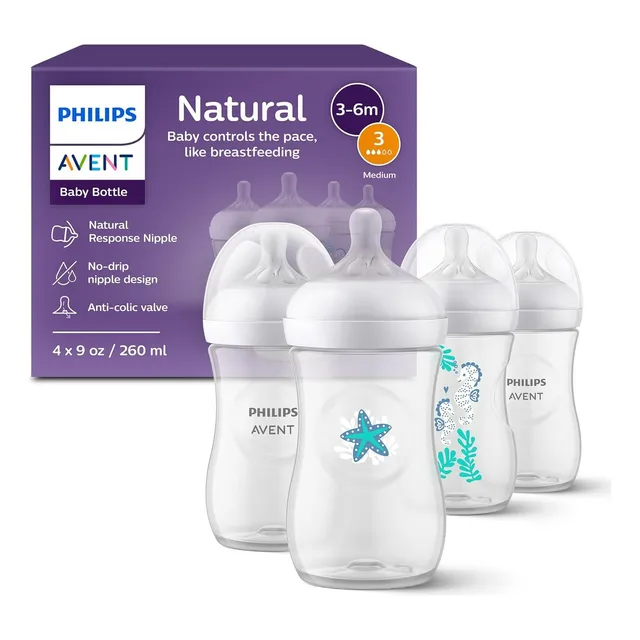 Biberones Philips Avent Diseño Marino 260 Ml 4 Piezas Usa
