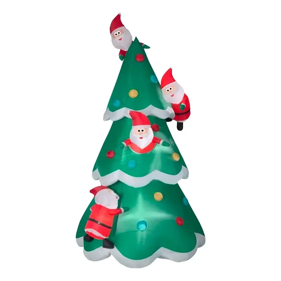 Arbol Pino Navideño Inflable Luz Led 3.6m Altura Mc Color Verde