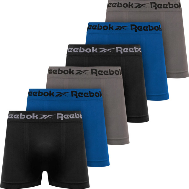 Kit 6 Cuecas Boxer Reebok Original Box Sem Costura Adulto Kit 6 Cuecas Boxer Reebok Original Box Sem Costura Adulto