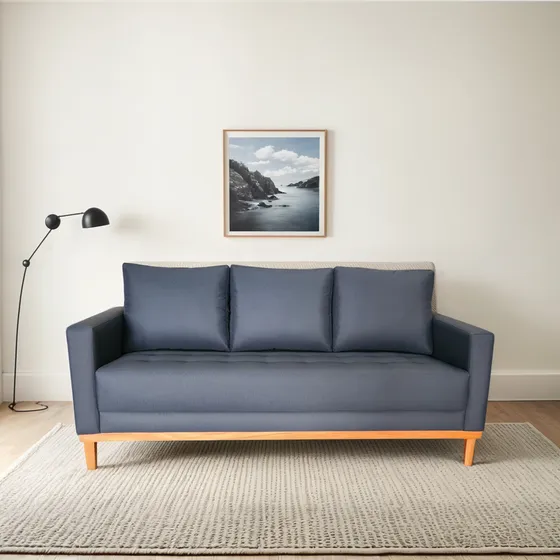Sofá | Catar Acquablock & Base Madeira - 3 Lugares | 200cm