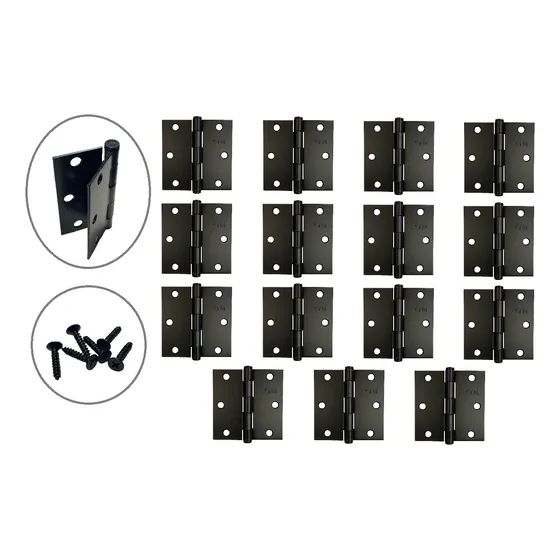 Bisagra De Libro Color Negro Mate 3 X 3 Sin Balero 15 Piezas
