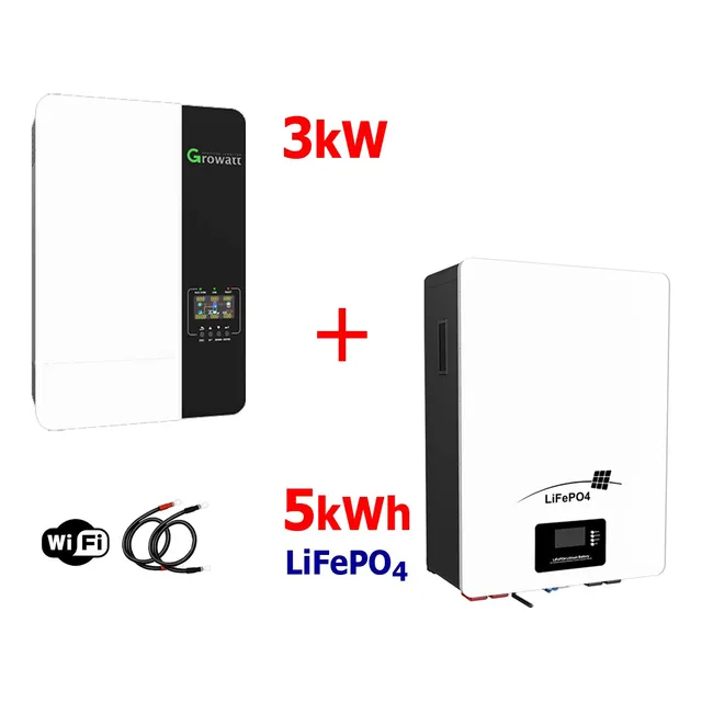 Respaldo Eléctrico Growatt 3kw Con Batería De Litio 5kwh