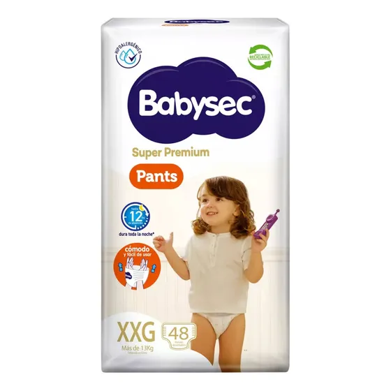 Babysec Pañales Super Premium Pants Talla Xxg 48 Unid Extra Extra Grande (xxg) Niñas