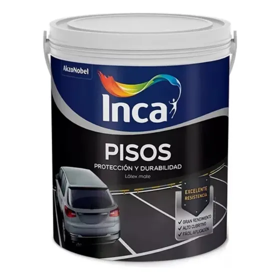 Pintura Para Pisos Inca 4 Litros. Acabado Mate Color Grafito