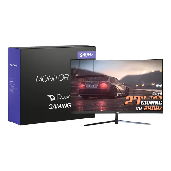 Monitor Gamer Duex DX270ZG Curvo 27'' VA Full HD 240hz DP HDMI Bivolt Cor Preto