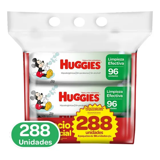 Toallitas Humedas Huggies Limpieza Efectiva X 288und