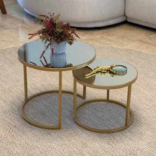 Conjunto De Mesa Centro Dupla Sala SofĂĄ Dourada Espelhada Conjunto De Mesa Centro Dupla Sala SofĂĄ Dourada Espelhada
