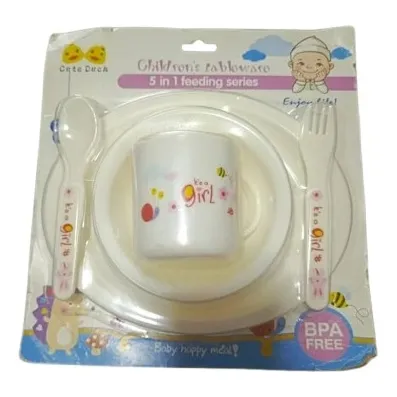 Set De Vajilla Infantil  Libre De Bpa 5pzas Bebe 6 Meses