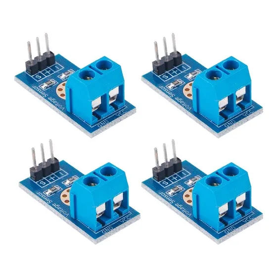 Tecneu 4 Piezas de Modulo Sensor Detector De Voltaje 0 A 25v Arduino Divisor de Tensión