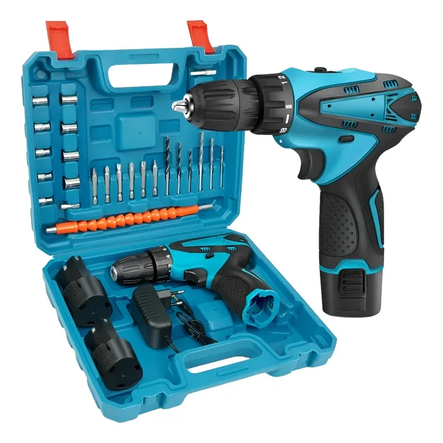 Taladro Inalámbrico 18 Volt 24 Piezas + 2 Baterías