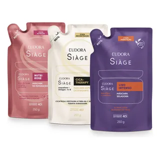 Combo SiĂ ge MĂĄscaras: Refil Liso Intenso 250g + Refil Nutri Combo SiĂ ge MĂĄscaras: Refil Liso Intenso 250g + Refil Nutri