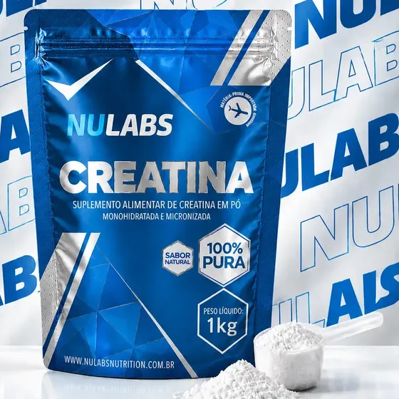 Creatina 1kg Monohidratada 100% Pura Micronizada Sabor Natural Suplemento Alimentar em Pó Nulabs