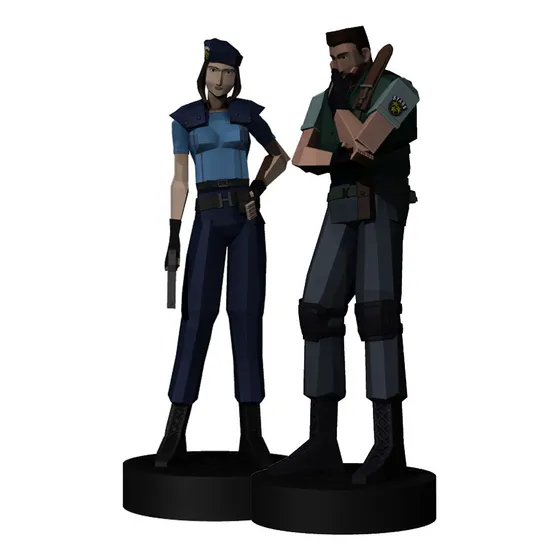 Chris Redfield E Jill Valentine 1/8 (resident Evil 1996)
