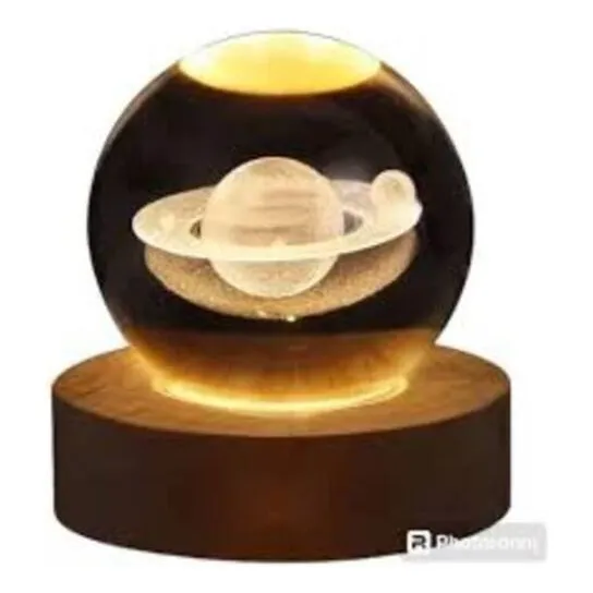 Lámpara Esfera De Cristal Saturno