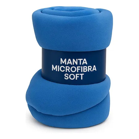Coberta Manta Soft Solteiro Microfibra Anti-alérgica Novo Cobertor Manta 600 G Azul