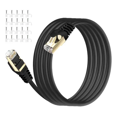 Cabo De Rede Cat8 30 Metros 40gbps 2000mhz Blindado Sftp Com Cobre Ofc Para Instalação Residencial Gamer E Infraestrutura De Redes