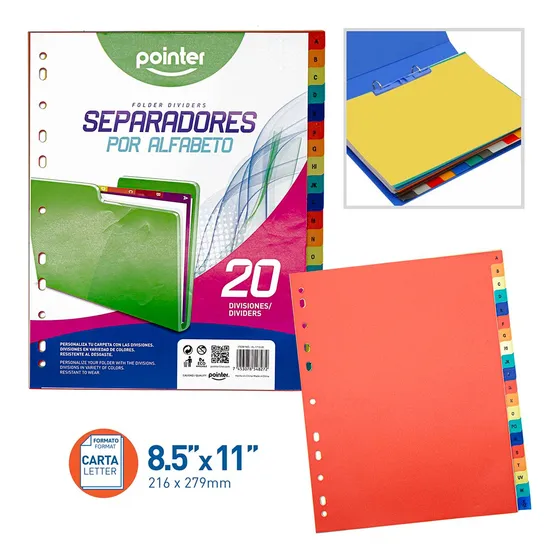 Separadores De Carpeta Plástico Por Alfabeto