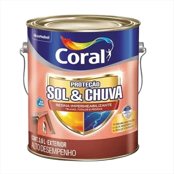 Resina Impermeável Proteção Sol & Chuva Incolor Coral - 3