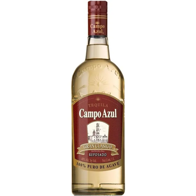 Caja De 12 Tequila Campo Azul Gran Clasico Reposado 1 L