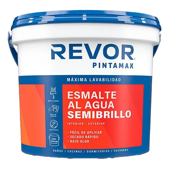 Esmalte Al Agua Semibrillo Blanco 1 Galon | Revor Pintamax