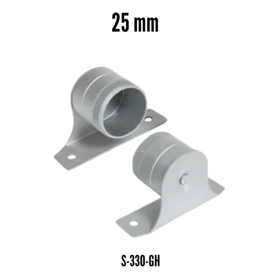 Soporte Tubo Cortinero Tipo Curvo 25 Mm De Aluminio Docena