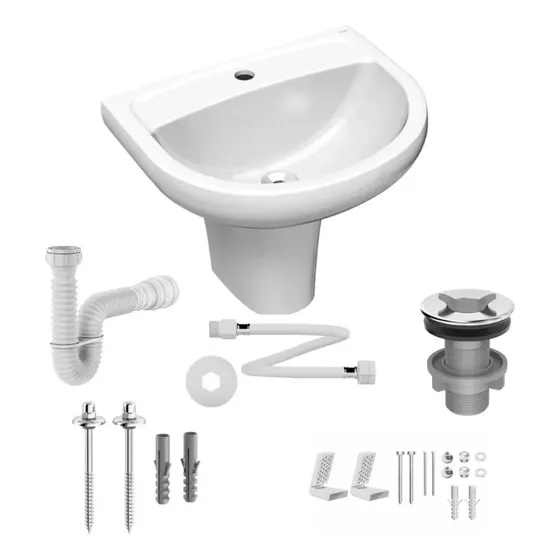 Kit Completo Lavatório Suspenso Loren Luna Branco Lorenzetti