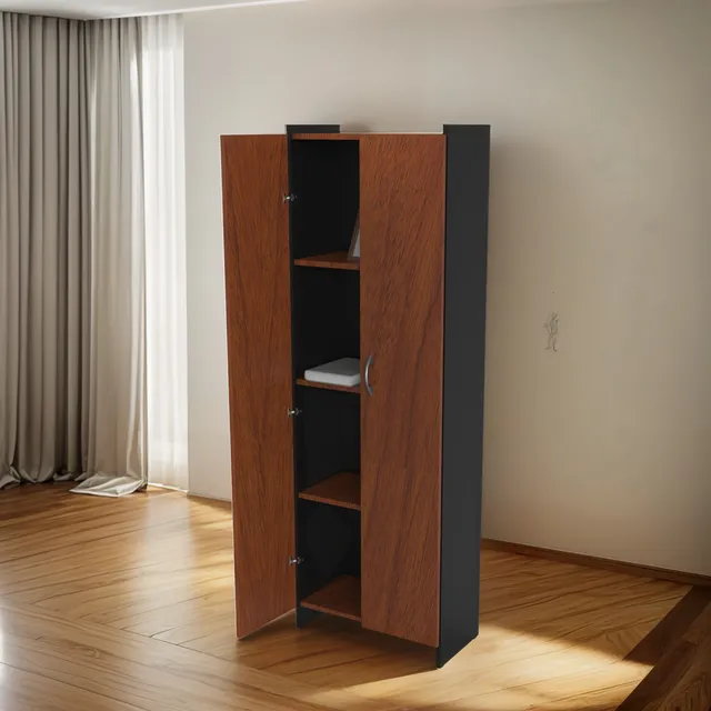 Biblioteca Puertas Largas Con 5 Estantes
