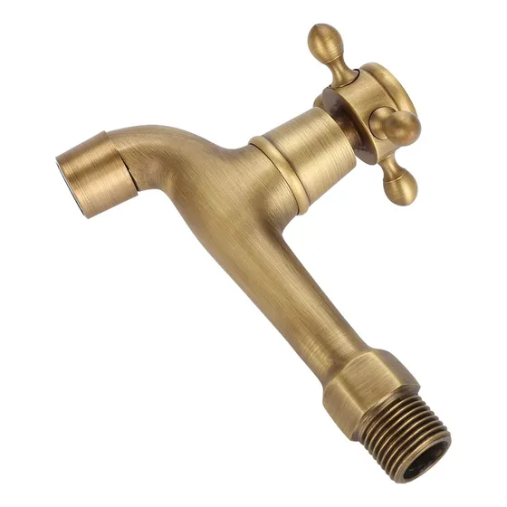 Grifo Laton Solido Vintage Montado Pared Manija Palanca Agua