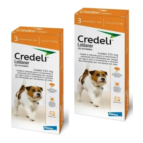 Kit 2 Cx Credeli Cães 5,5-11kg Total 6 Comprimidos Antipulga