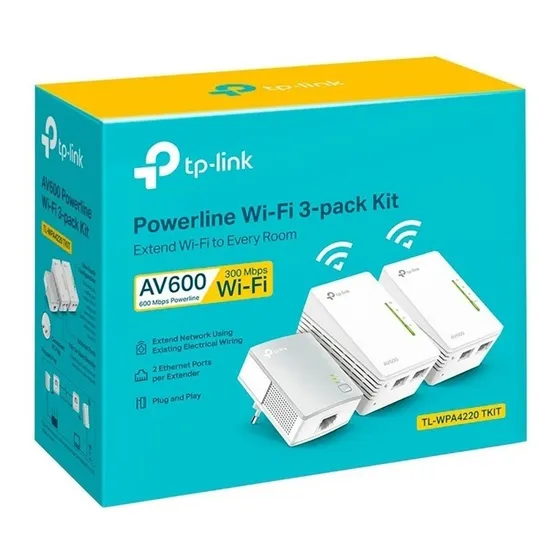 Tp-link Powerline Extender Triplo Kit Tl-wpa4220t Av500