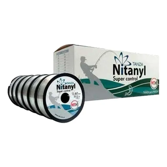 Tanza Pesca Nylon Nitanyl 0.40mm Caja X12 1200m Resiste 11kg Color Verde Fluo