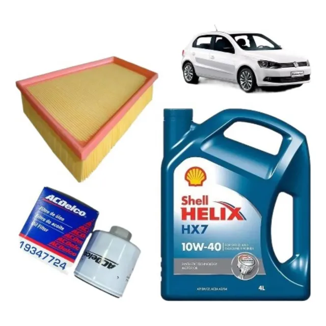 Kit Service Aceite Shell 10w40 + 2 Filtros Vw Gol Fox Suran
