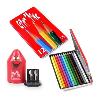 Lata Especial LĂĄpis 12 Cores + Apontador Duplo ReservatĂłrio Lata Especial LĂĄpis 12 Cores + Apontador Duplo ReservatĂłrio