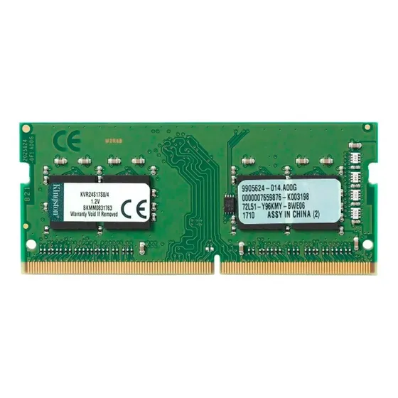 Memoria RAM ValueRAM color verde 4GB 1 Kingston KVR24S17S8/4