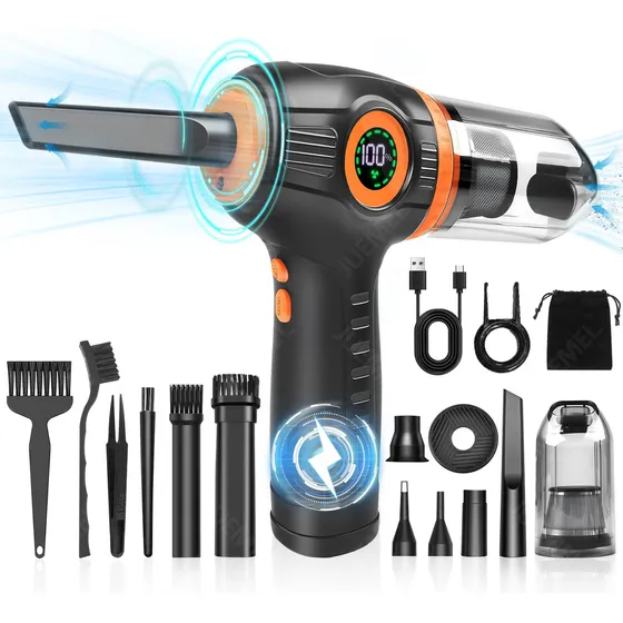 Kit Limpieza Pc Inalámbrico Aire Soplador 150000rpm Juemel, Mini Aspiradora Para Limpieza Del Coche, El Hogar y El Ordenador, Cama de aire, Limpiar el Pelo De Las Mascotas
