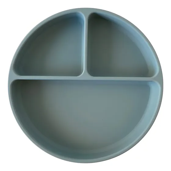 Plato Silicona Para Comer Bebé Con Ventosa Storki Color Celeste