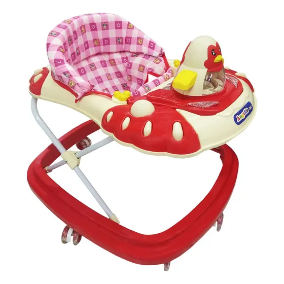 Andadera Musical Para Bebe Angelin Tablero Pingüino Is-111s Color Rojo