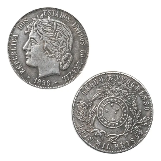 Moeda 2000 Réis 1896 - 36,0mm - Cópia