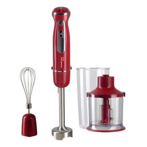 Mixer Punktal PK-596 MA con Batidor Vaso Picadora 600w Rojo