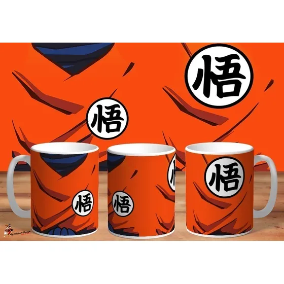 Taza De Ceramica Dragon Ball Goku Traje Torso 4k Art