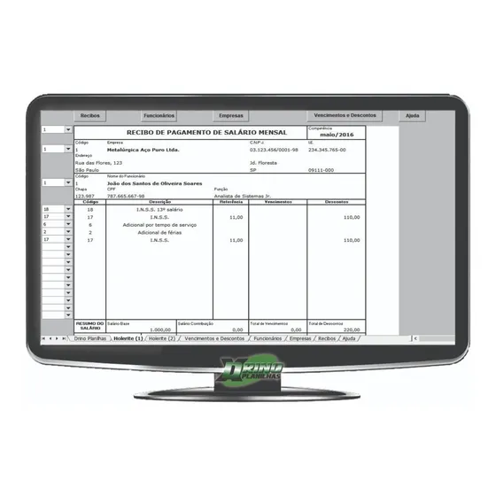 Planilha De Impressão De Holerite - Contra Cheque