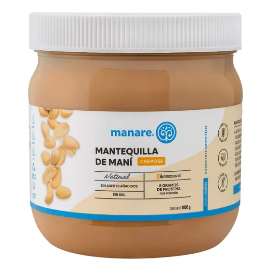 Mantequilla De Mani 1 Kg Manare | 100% Maní Tostado
