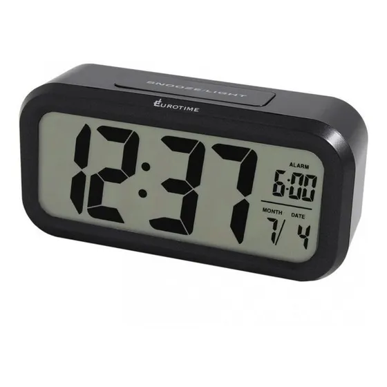 Reloj Despertador Eurotime Digital Luz Calendario 33/610.10