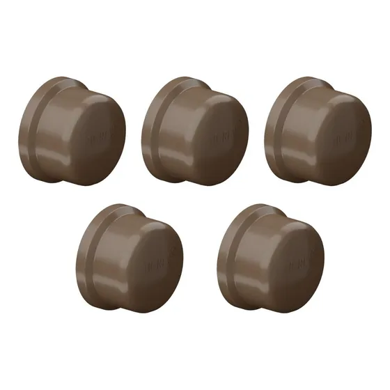 Kit 5 Cap Tampão Soldável Marrom Água Fria 4 Polegada Tigre