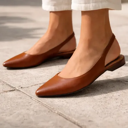 Sapatilha Feminina Slingback Bico Fino Anacapri Marrom 36 Br