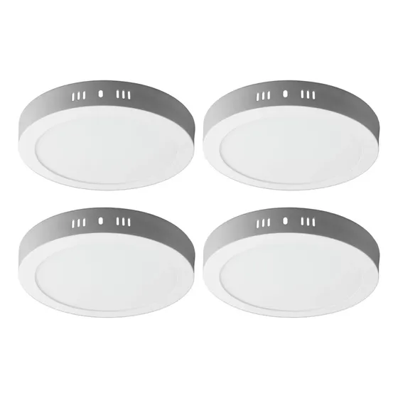 Pack 4 Panel Led Foco Plafón Backlite Sob Redondo 24w 6500k